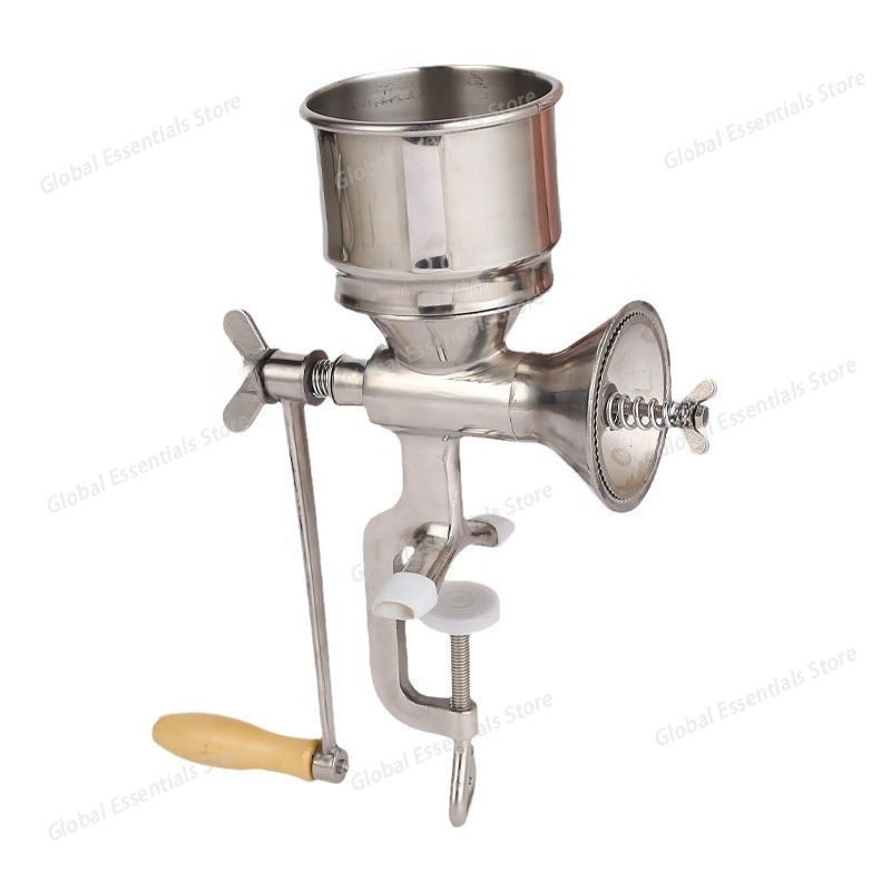 Cast Iron Corn - Hand Crank Grain Mill Tin Plating