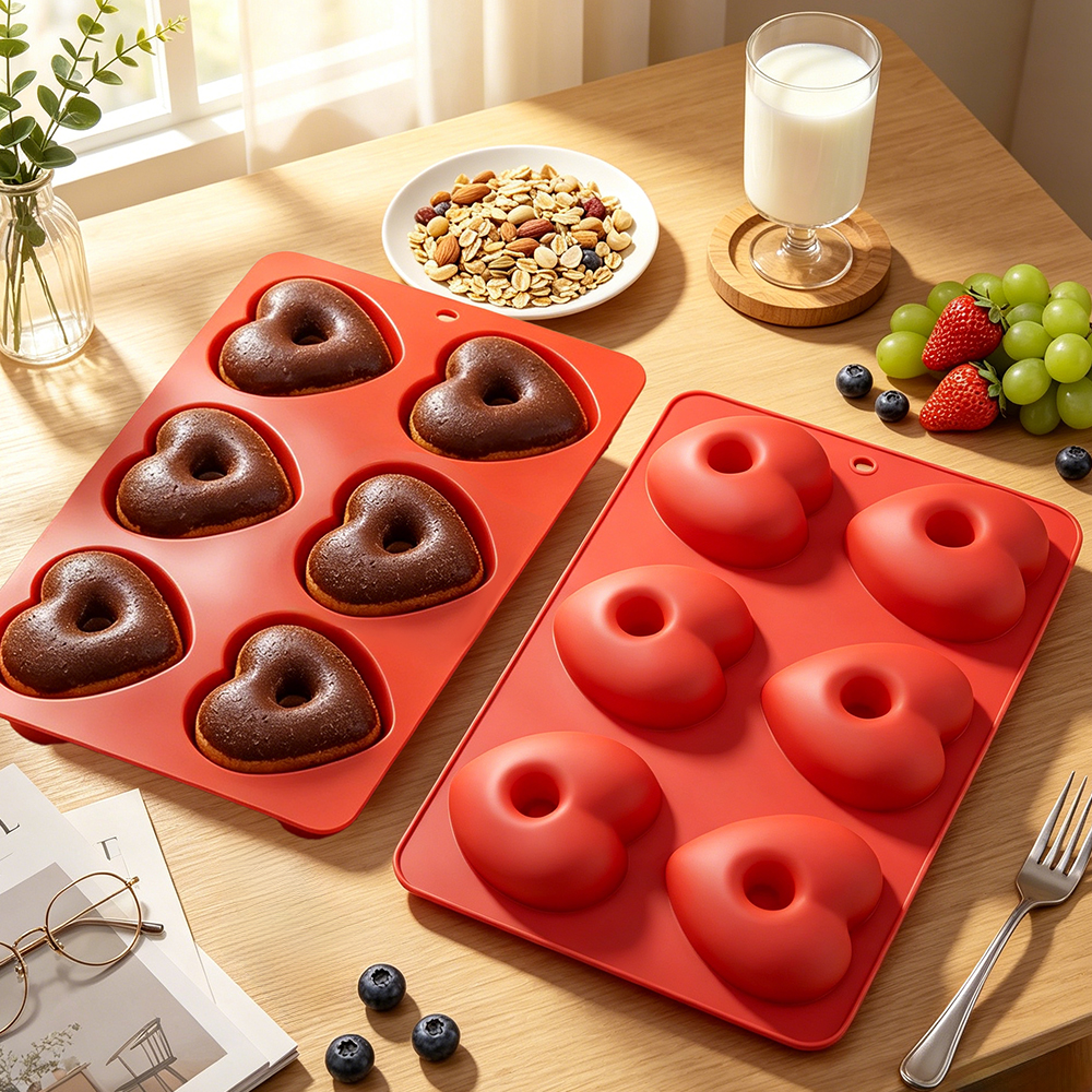 6 Cavity Heart Shaped Donut Si – Donut Mold Silicone Bewertung und Preis