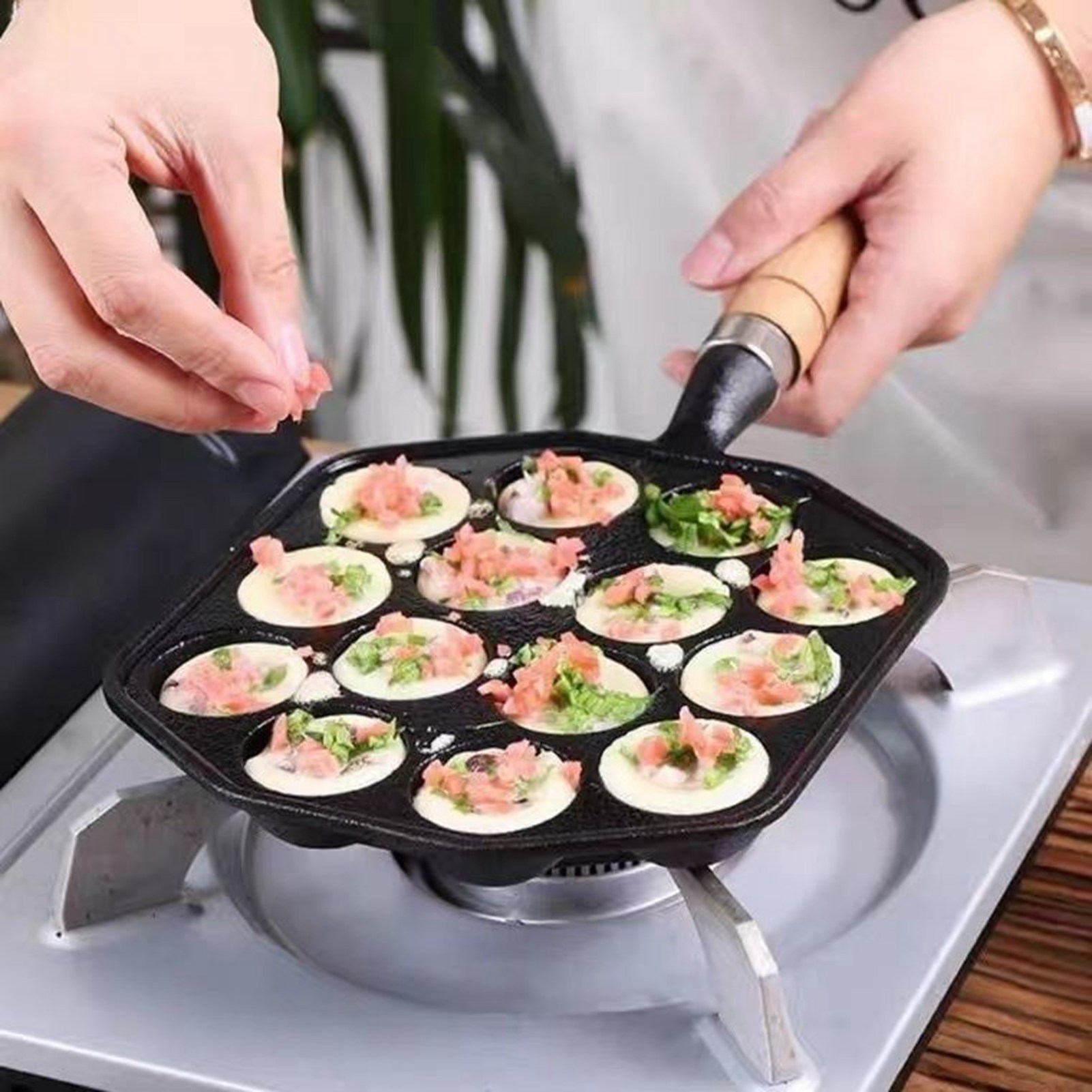 14 Holes Takoyaki Pan Nonstick – Egg Waffle Pan Bewertung und Preis