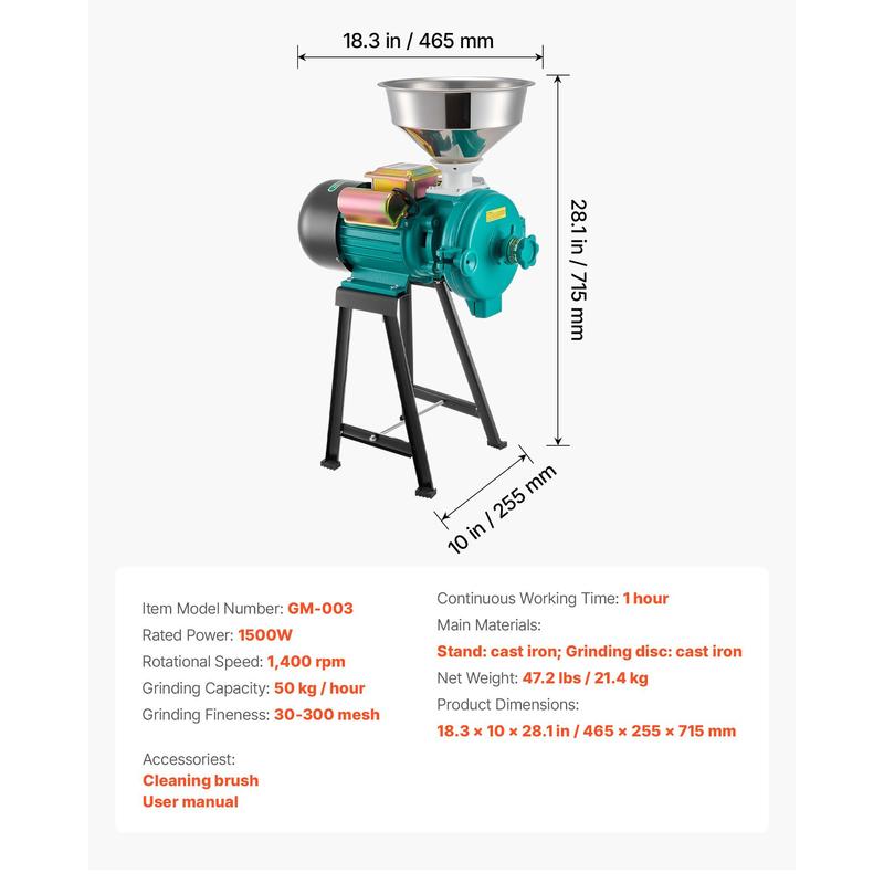 Electric Grain Mill Grinder, 1 – Cast Iron Corn Bewertung und Preis
